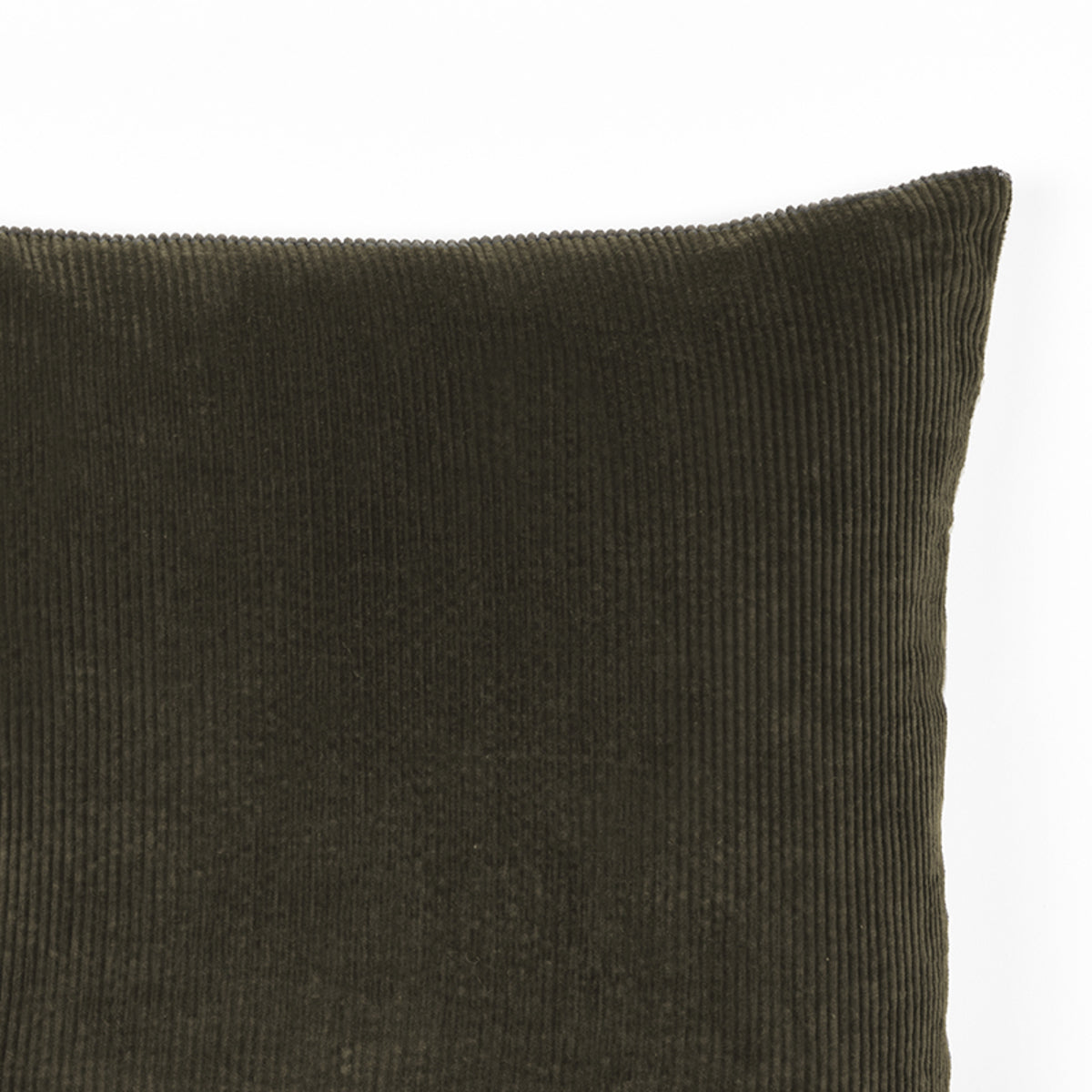 LABEL51 Coussin décoratif côtelé - Vert kaki - Coton