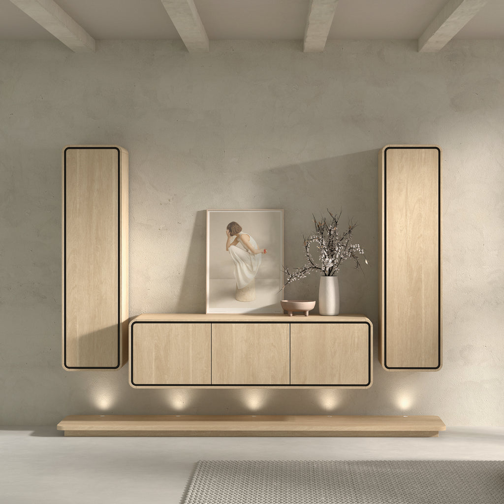 Meubar - TV Wandmeubel Lago3- Brushed sand oak nature - HKB1 + HLB3 + HKB1