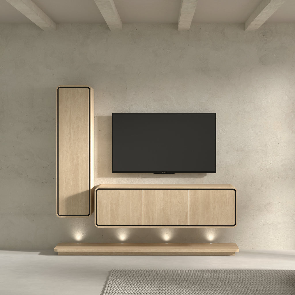 Meubar - TV Wandmeubel Lago2- Brushed sand oak nature - HKB1 + HLB3