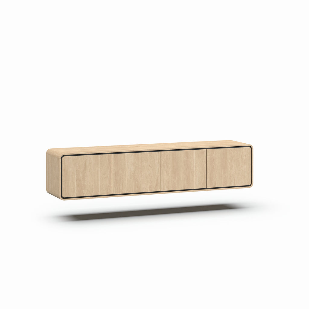 Meubar - Meuble TV Lago - Chêne sable brossé nature - 215 x 46 x 45 cm