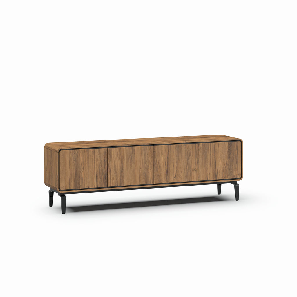 Meubar - Meuble TV Lago - Noyer brossé naturel - 215 x 68 x 45 cm