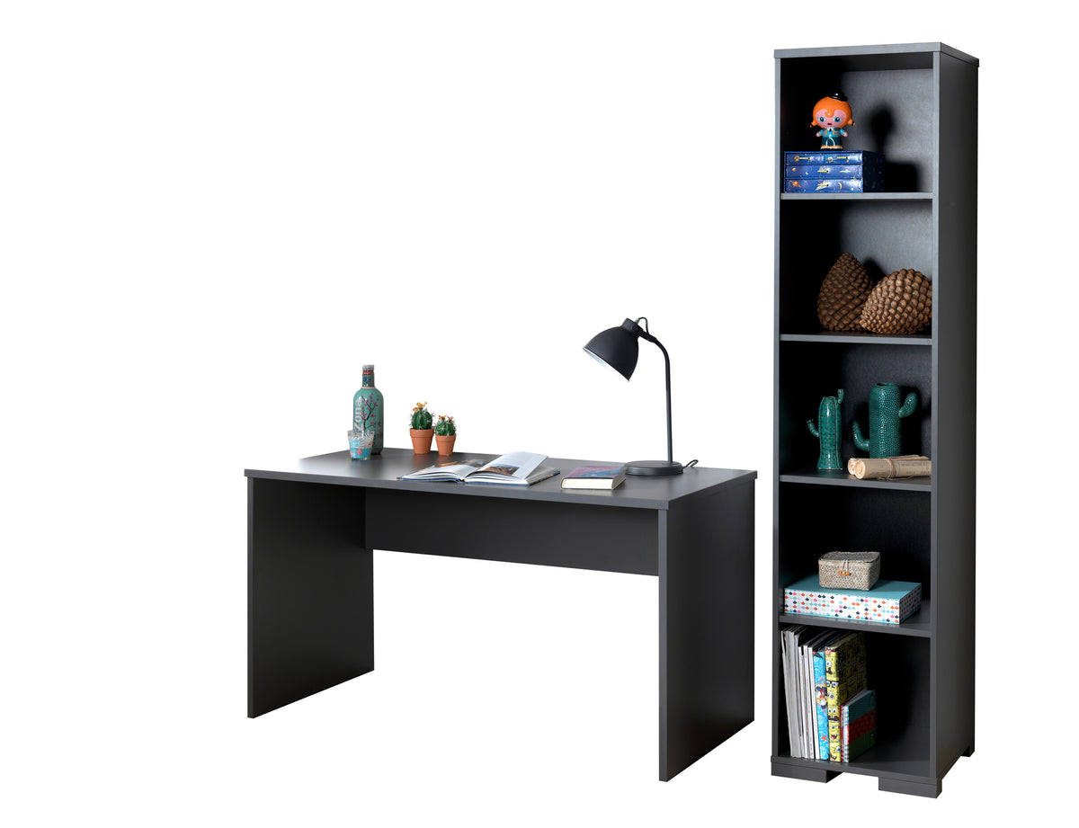Vipack - Bureaumeubelen London - Antraciet - bureau+Boekenkast