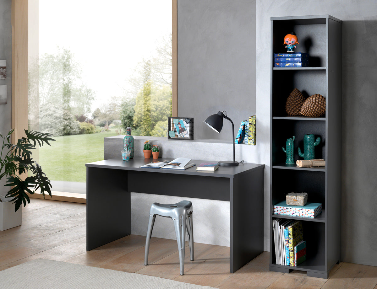 Vipack - Bureaumeubelen London - Antraciet - bureau+Boekenkast
