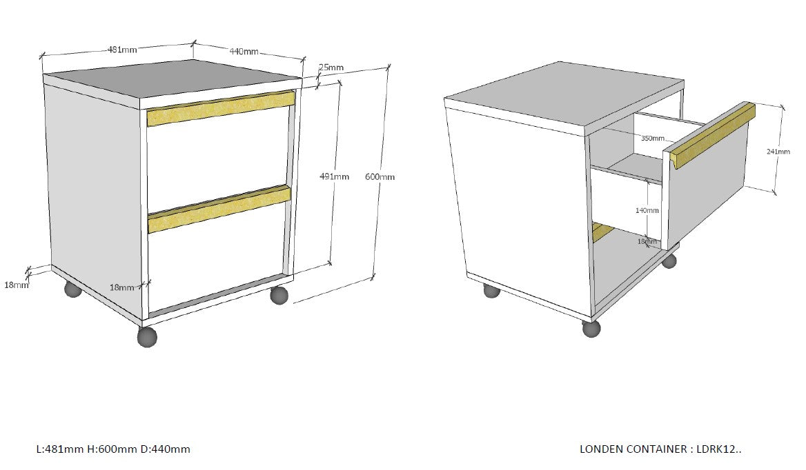 LONDEN ROLCONTAINER WIT