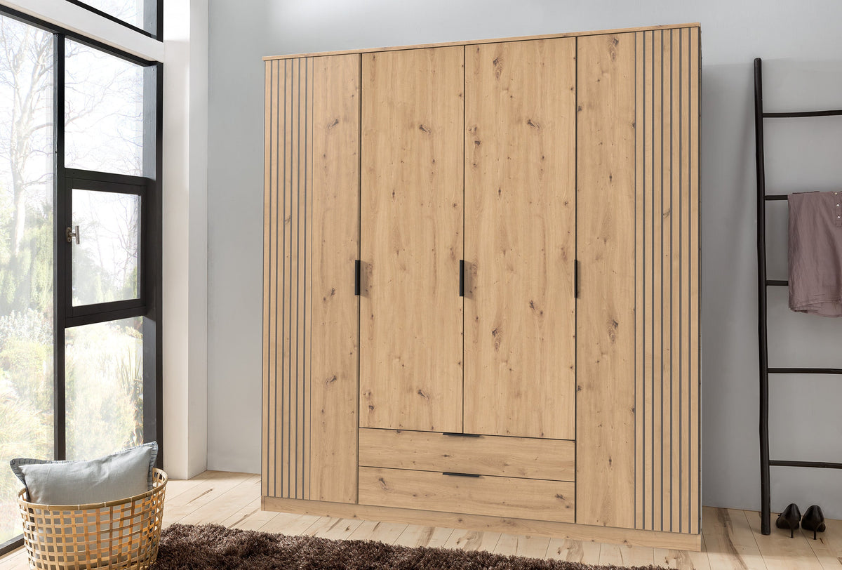 Wimex - Armoire Lubeck - T64473 - Chêne Artisan - 180x199x58cm