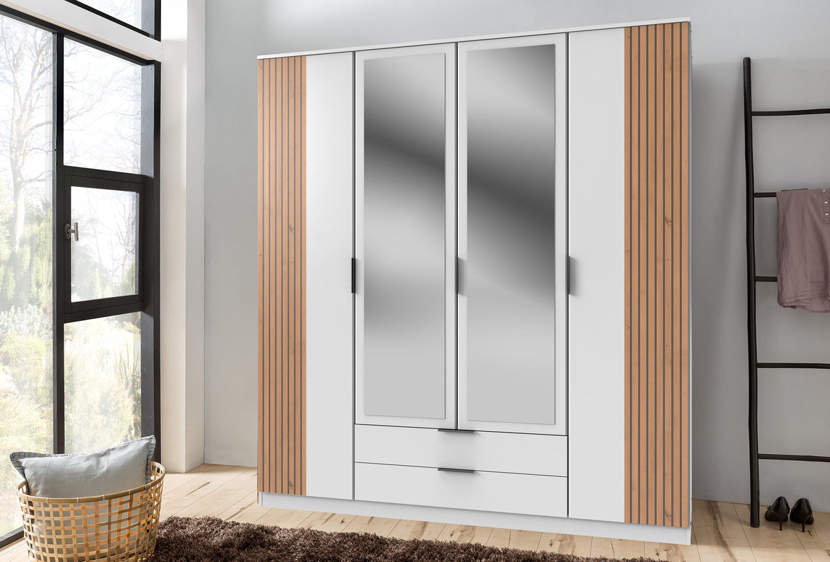 Wimex - Kleerkast Lubeck - T65453 - Wit/Artisan Eik - 180x199x58cm