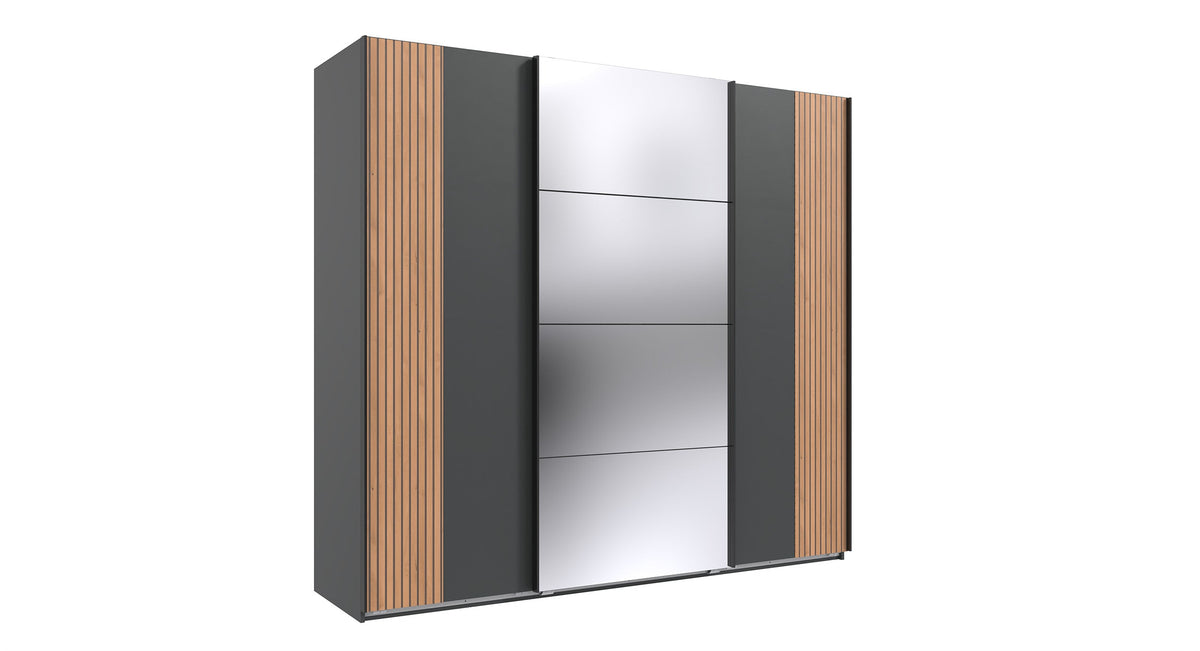 Wimex - Armoire Malaga - E30643 - Graphite/Chêne Artisan - 225 x 208 x 64 cm
