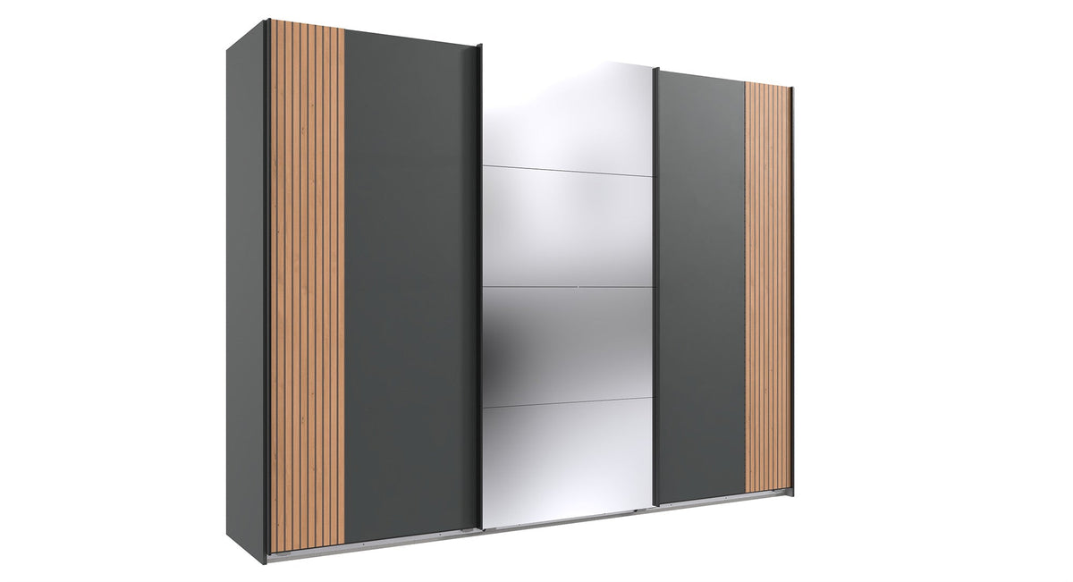 Wimex - Kleerkast Malaga - E30796 - Grafiet/Artisan Eik - 270x208x64cm