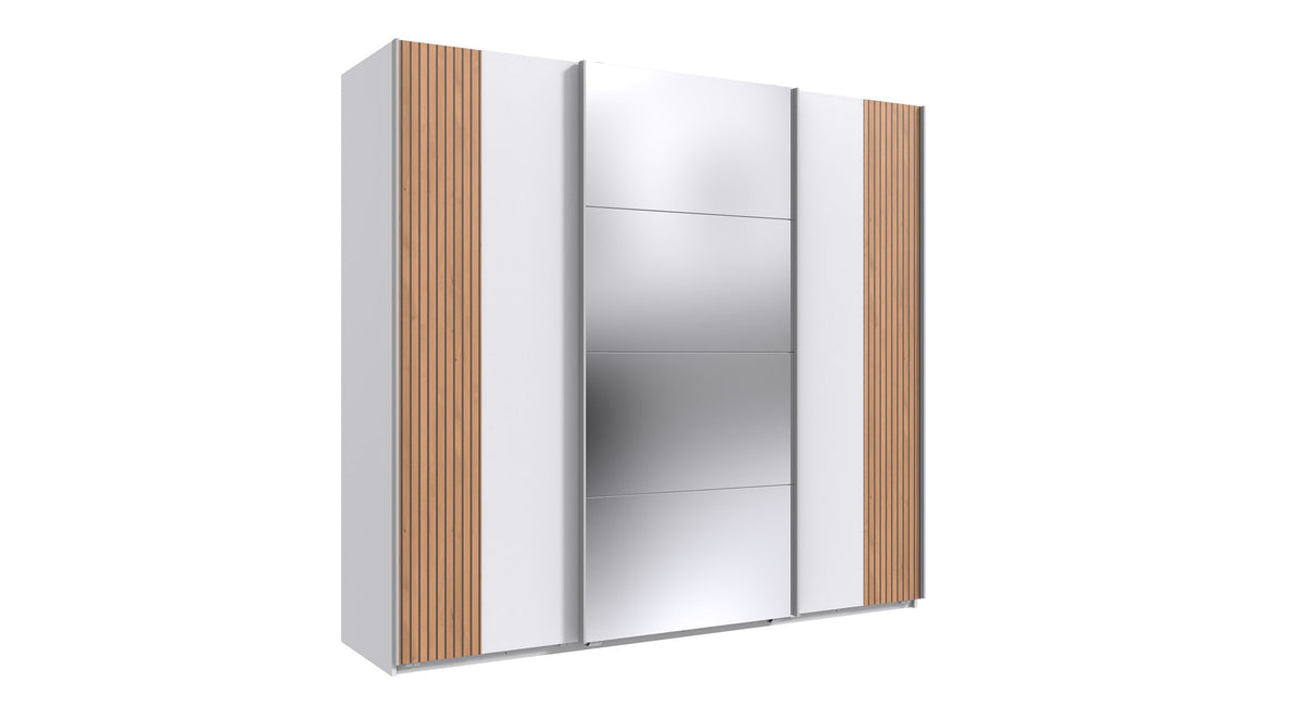 Wimex - Armoire Malaga - E35643 - Blanc/Chêne Artisan - 225 x 208 x 64 cm
