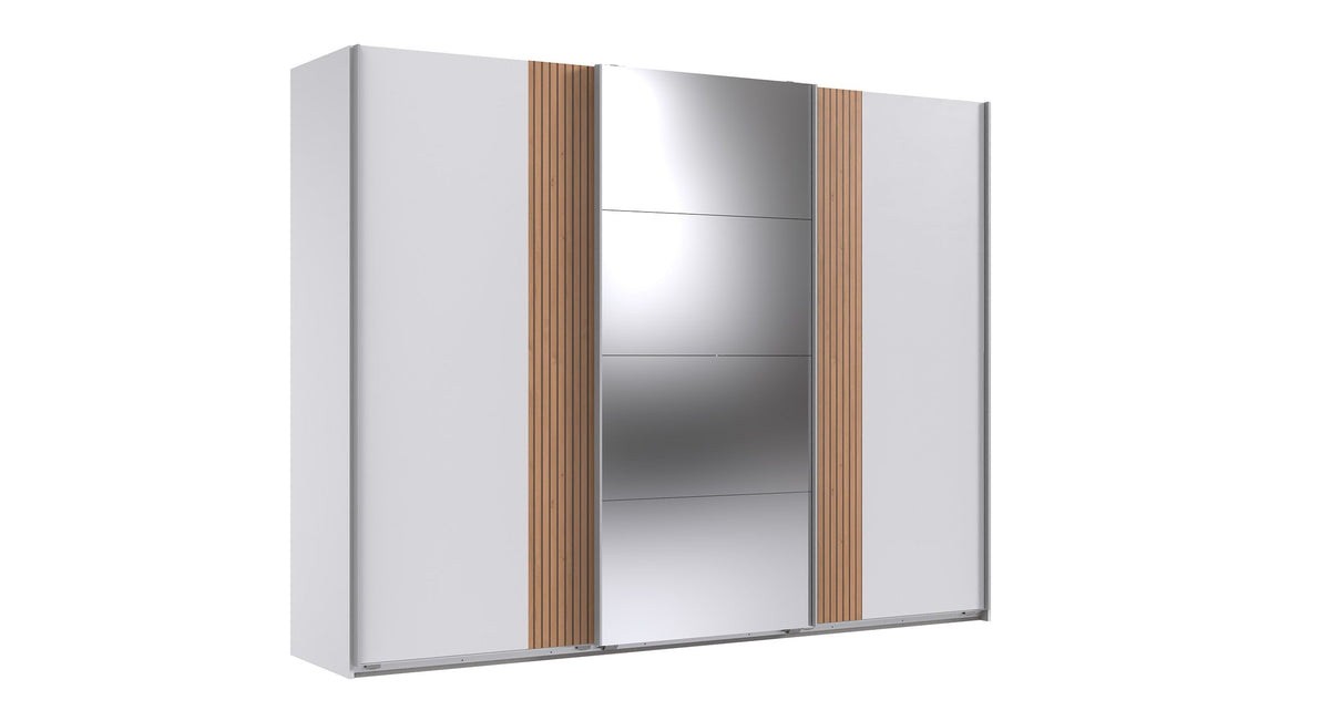 Wimex - Armoire Malaga - E35796 - Blanc/Chêne Artisan - 270x208x64cm