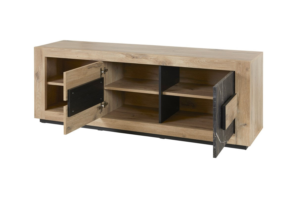 GBO - TV-meubel Sacha – 170x60x50 cm – Canyon eiken & marmer