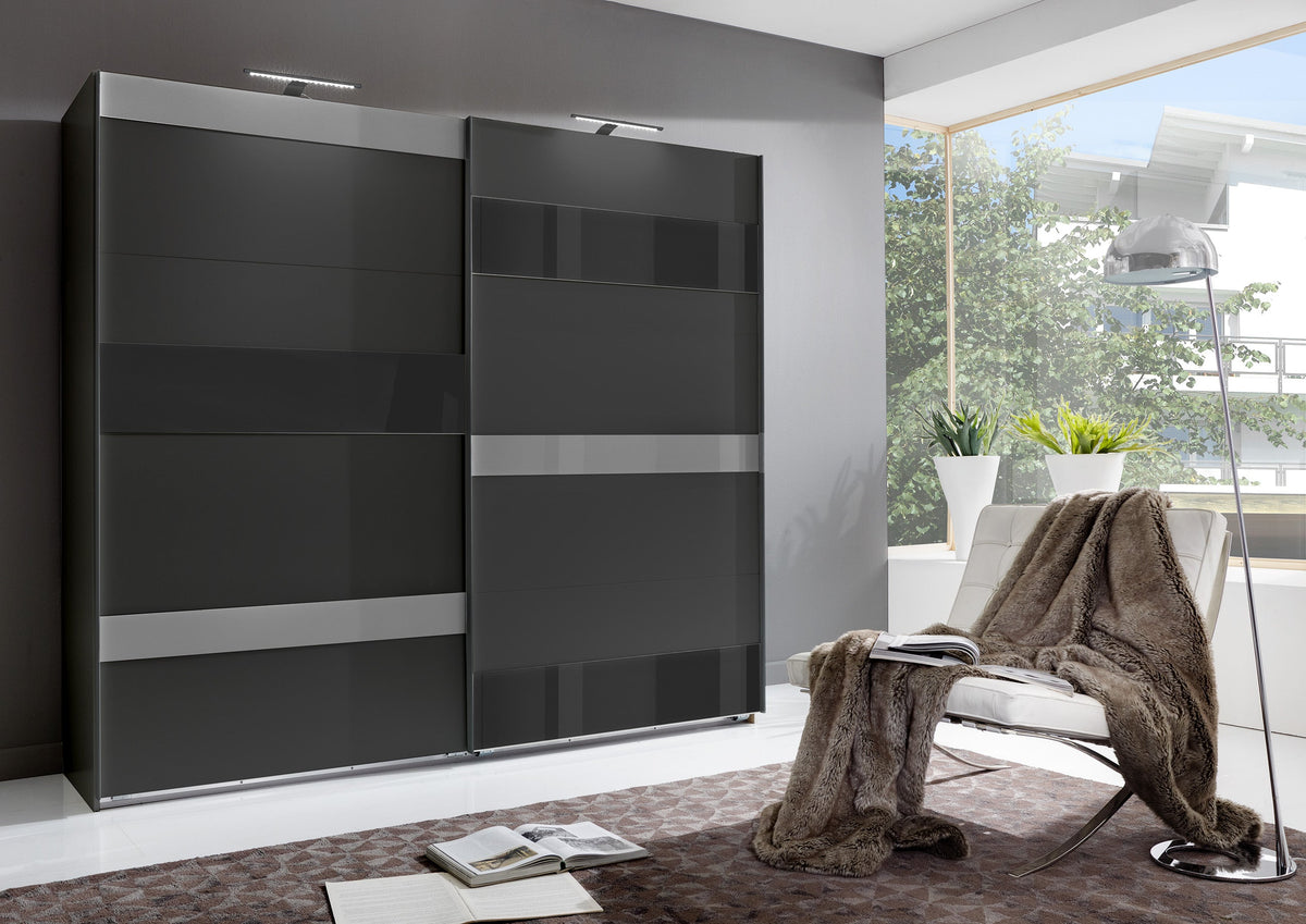 Wimex - Armoire Monaco - E05864 - Graphite/Gris - 225x208x65cm