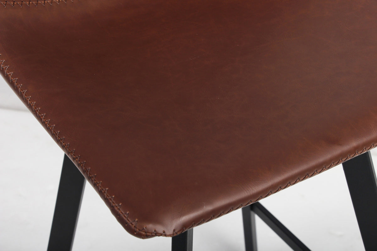 Rousseau - Barstoel Ozan PU Bruin - 98x45x49 cm