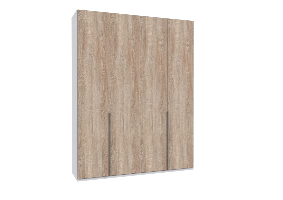 Wimex - Armoire New York A - P02403 - Chêne brut/Blanc - 180x236x58cm