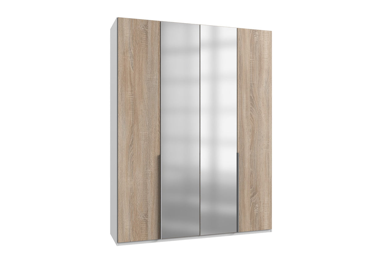 Wimex - Armoire New York A - P02568 - Chêne brut/Blanc - 180x208x58 cm