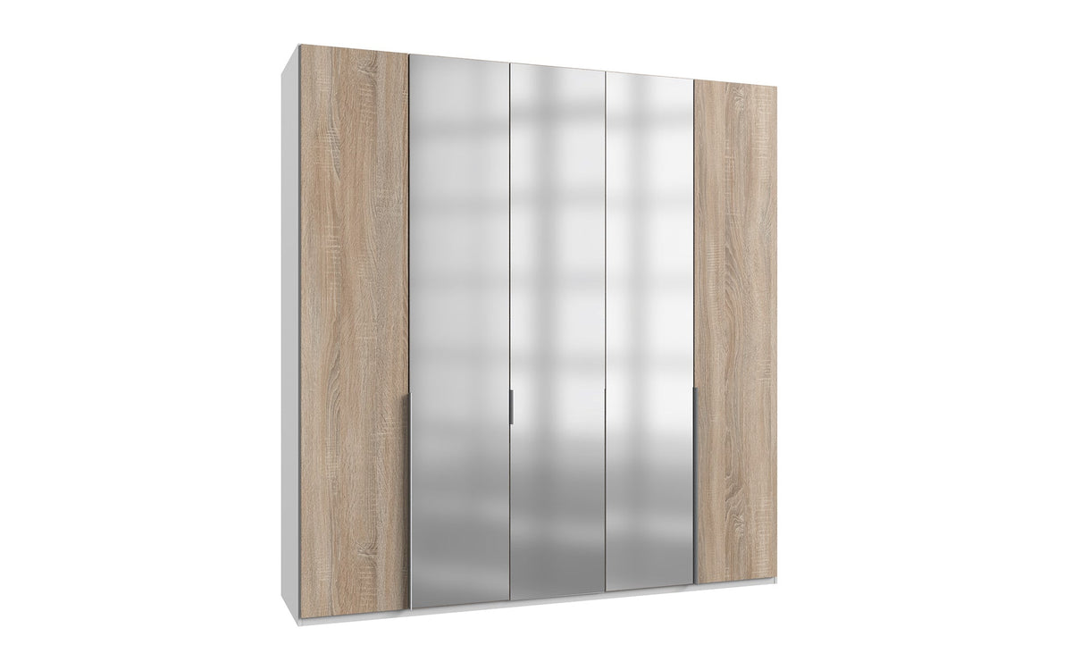 Wimex - Armoire New York A - P02410 - Chêne brut/Blanc - 225 x 236 x 58 cm