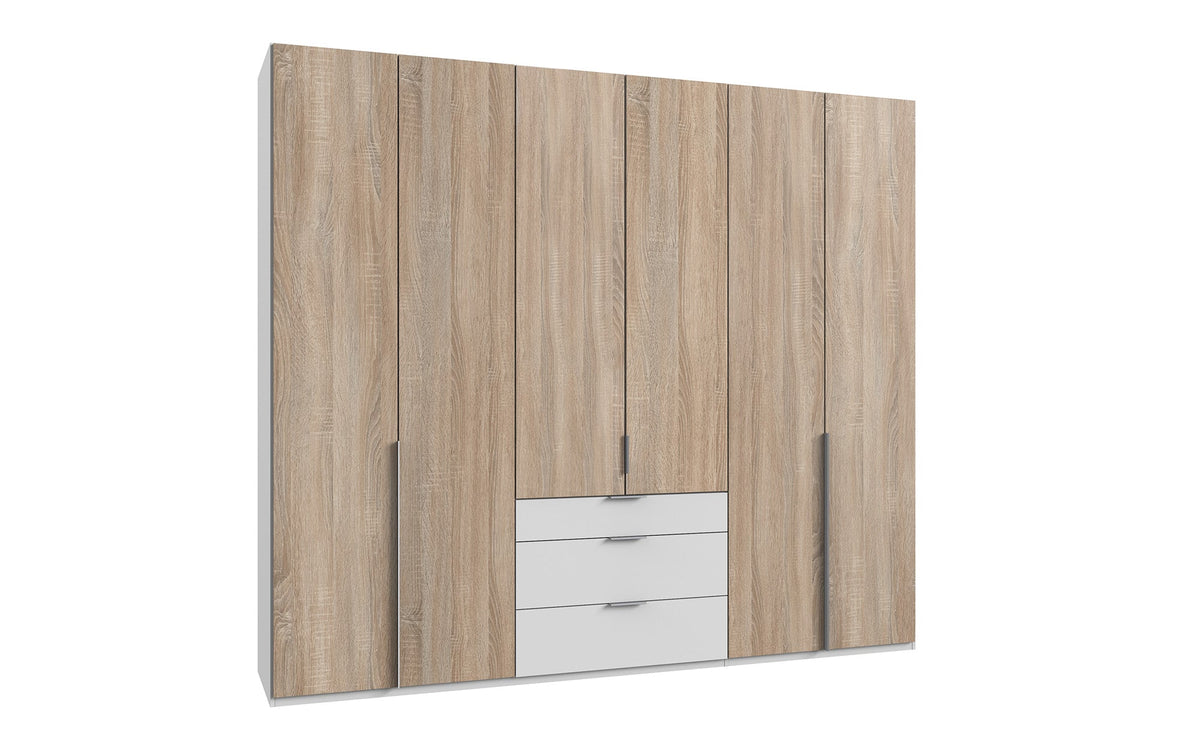 Wimex - Armoire New York A - P02420 - Chêne brut/Blanc - 270x236x58cm