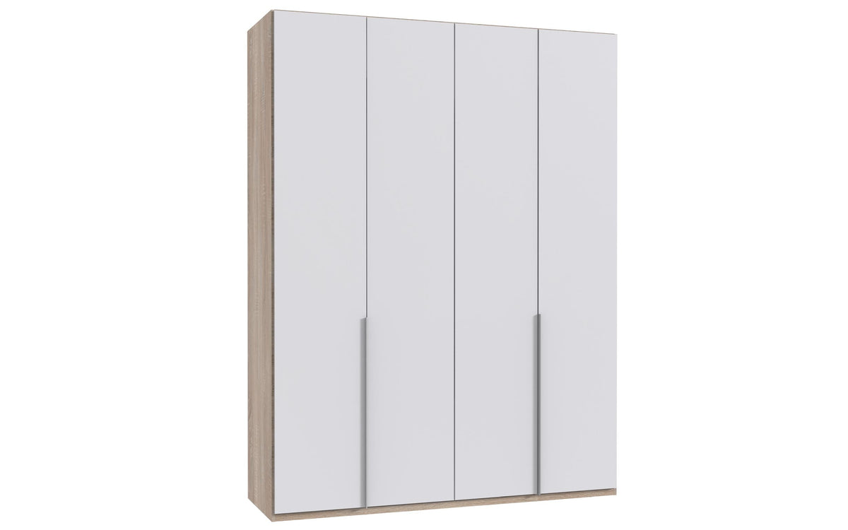 Wimex - Armoire New York A - P07577 - Blanc/Chêne - 180x208x58cm