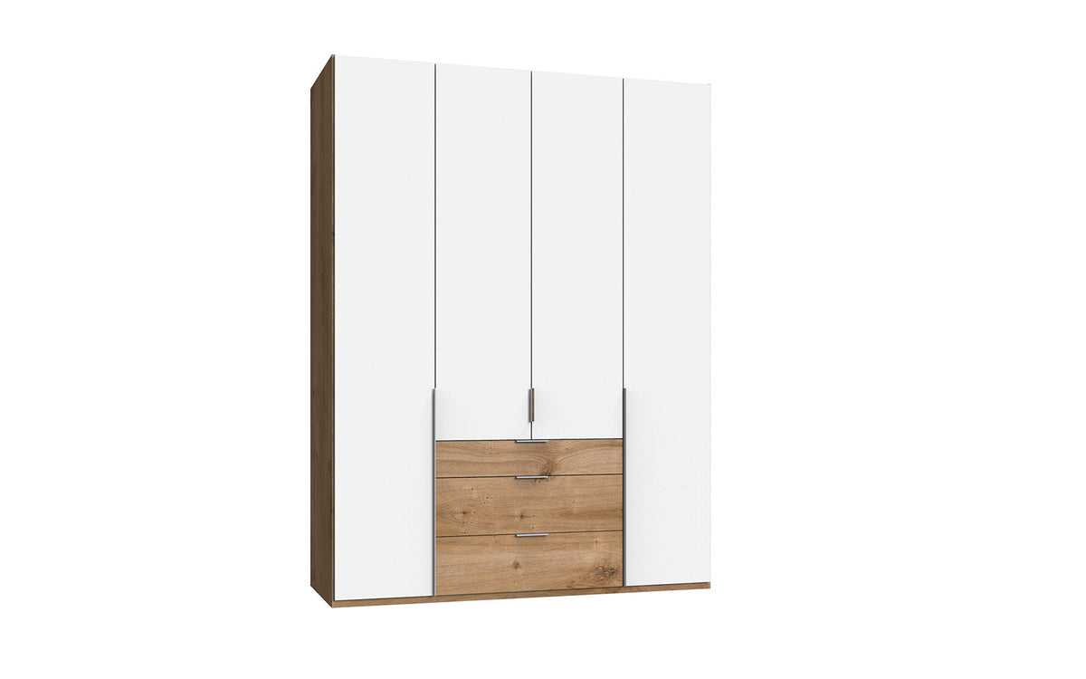 Wimex - Kleerkast New York A - P27510 - Wit/Planken Eik - 180x208x58cm