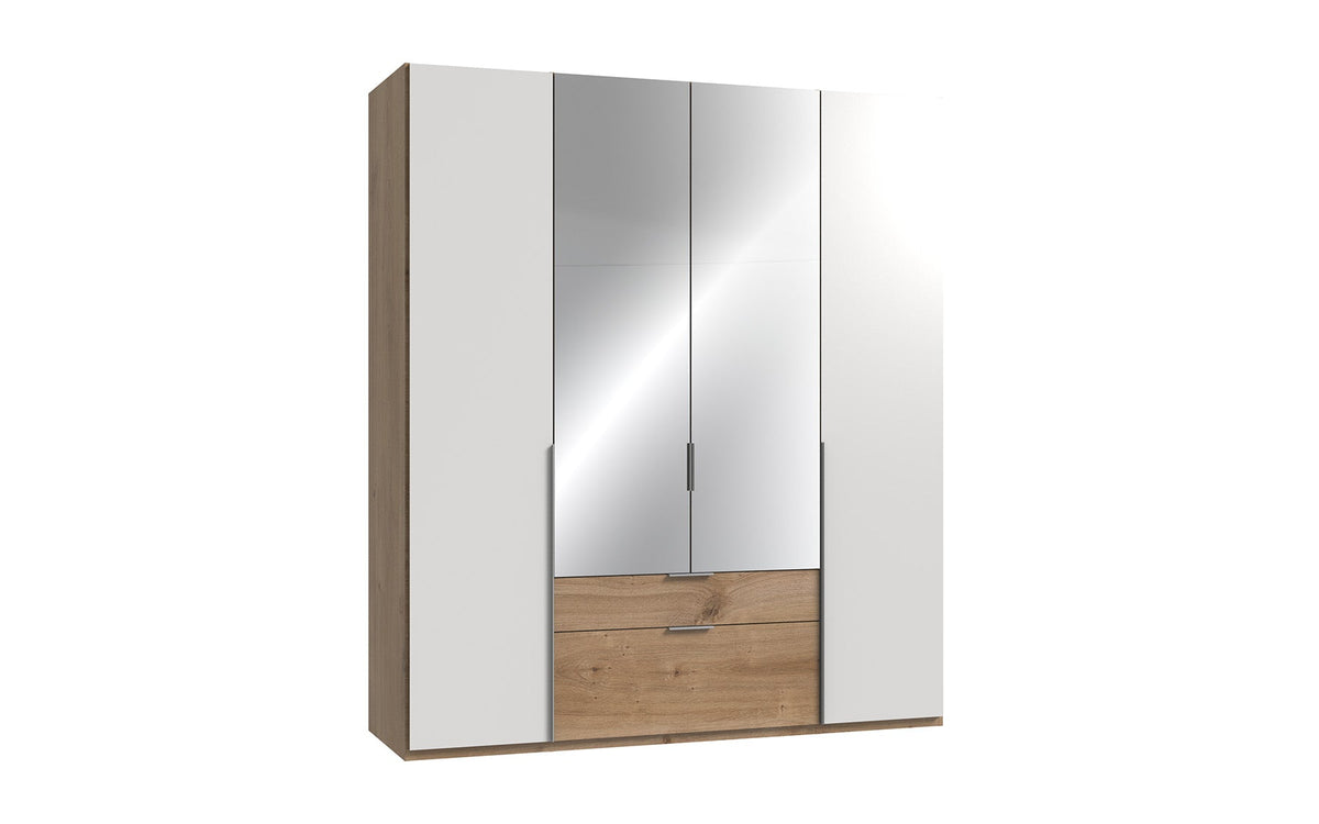Wimex - Kleerkast New York A - P27413 - Wit/Planken Eik - 180x236x58cm