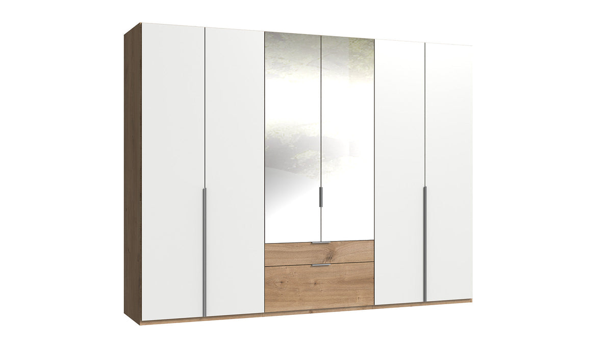 Wimex - Kleerkast New York A - P27416 - Wit/Planken Eik - 270x236x58cm