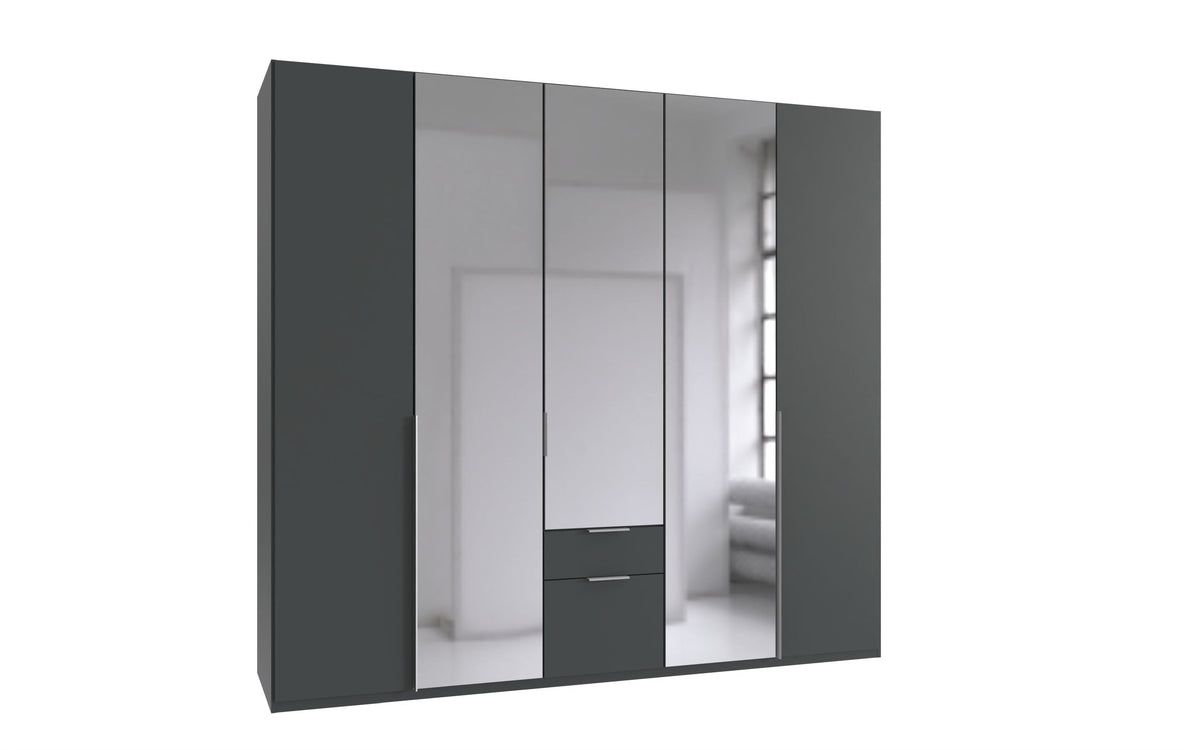Wimex - Armoire New York A - P32507 - Graphite - 225x208x58 cm