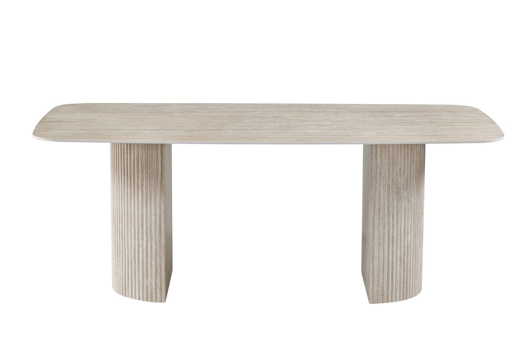 TYC - Table à manger Travertin - 12mm - Céramique - 200x76x100cm