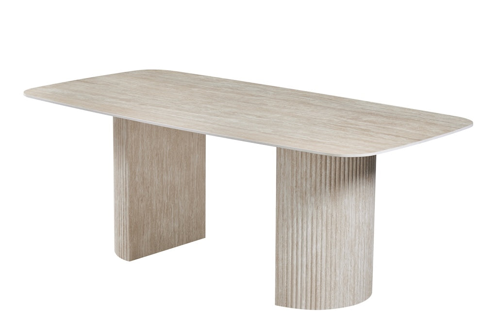 TYC - Table à manger Travertin - 12mm - Céramique - 200x76x100cm