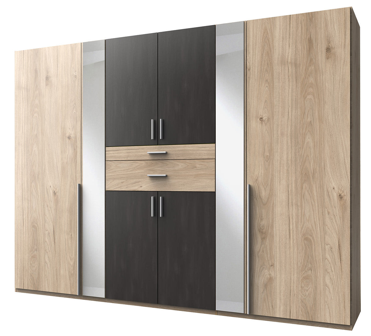 Wimex - Kleerkast Odessa - D26245 - Hickory Eik/Staal - 270x208x58cm