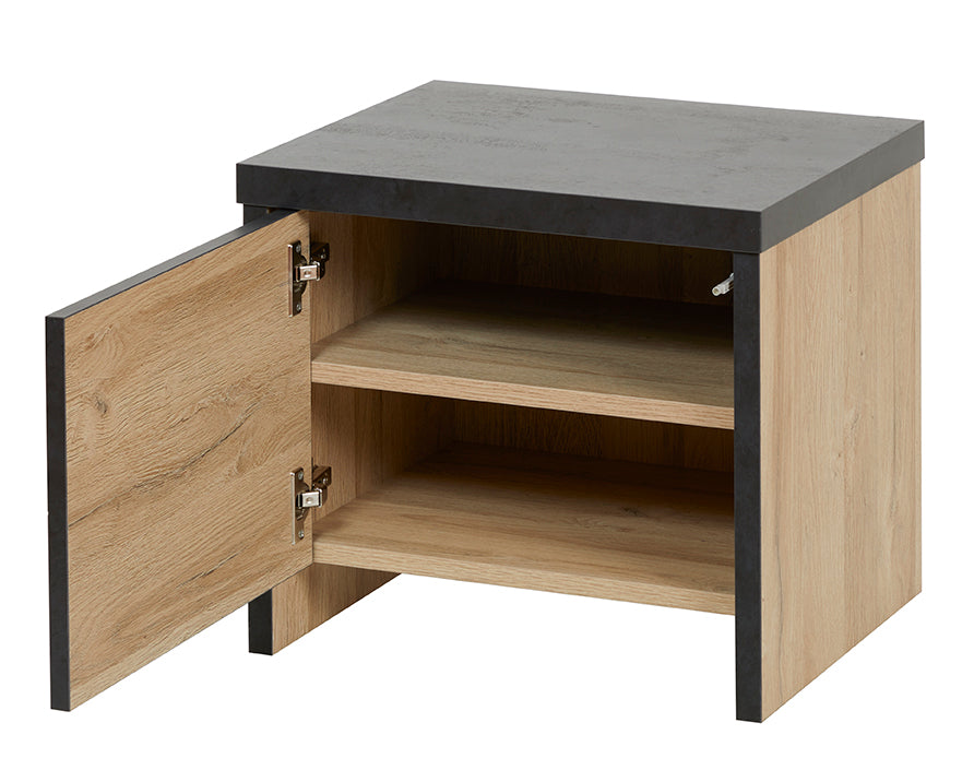 GBO - Nachtkastje Phaedra - French oak/ Nox  - 50x40x44cm