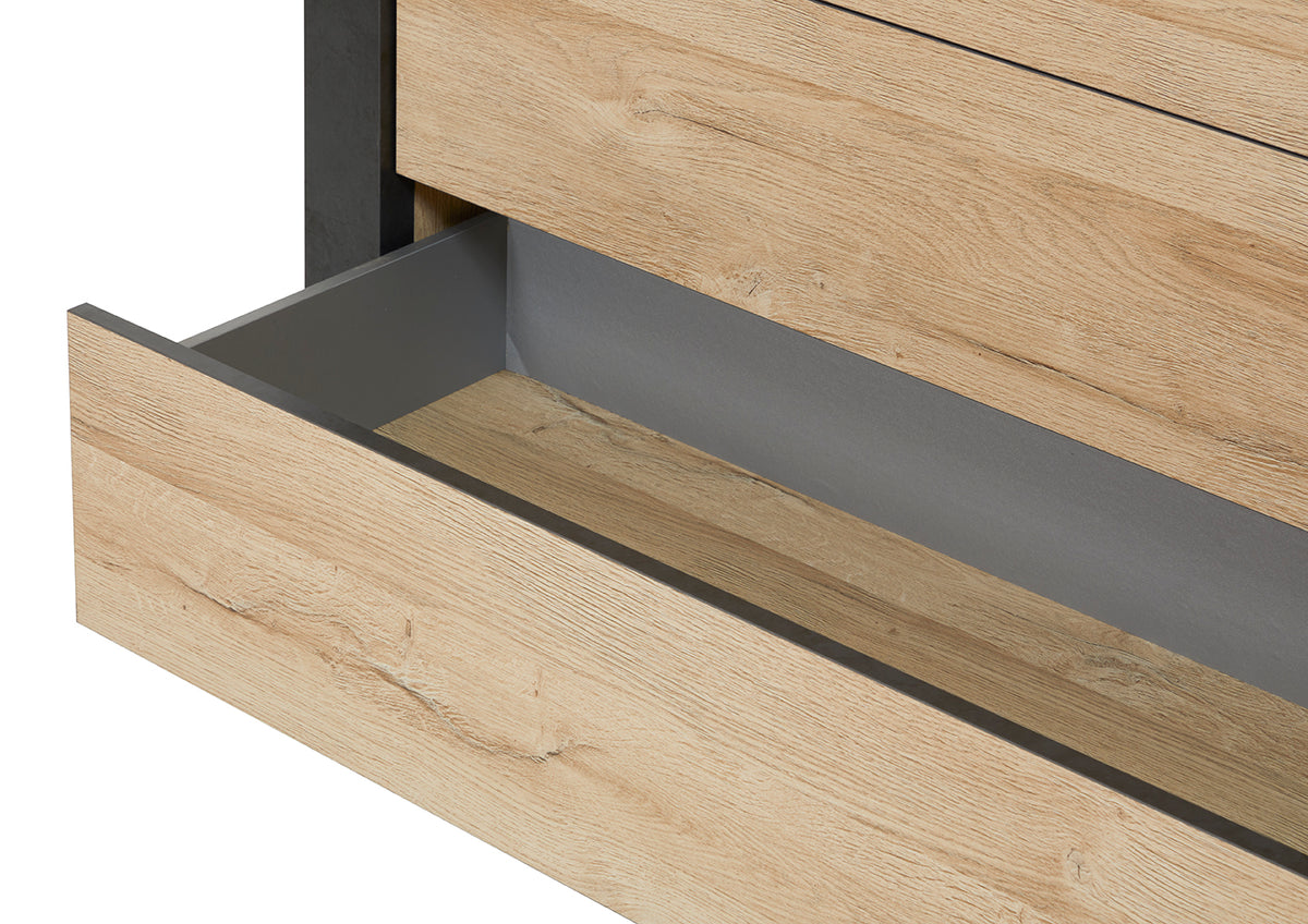 GBO - Commode Phaedra - French oak/ Nox  - 120x48x83cm