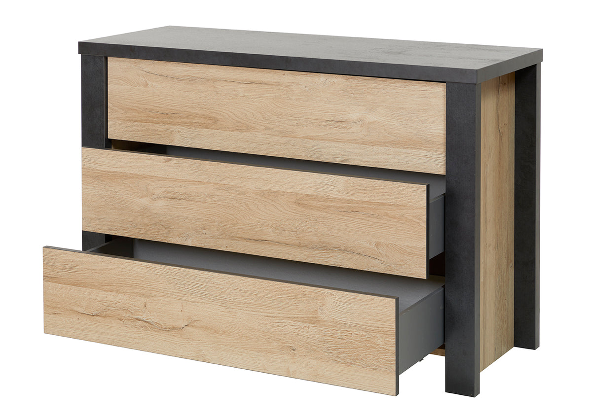 GBO - Commode Phaedra - French oak/ Nox  - 120x48x83cm