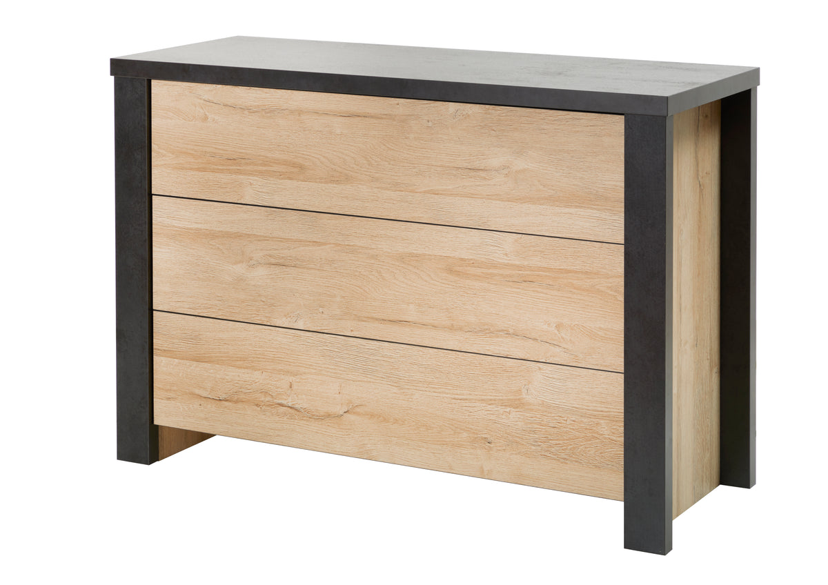 GBO - Slaapkamer Phadra 1 - 4-delige set - French oak + Nox