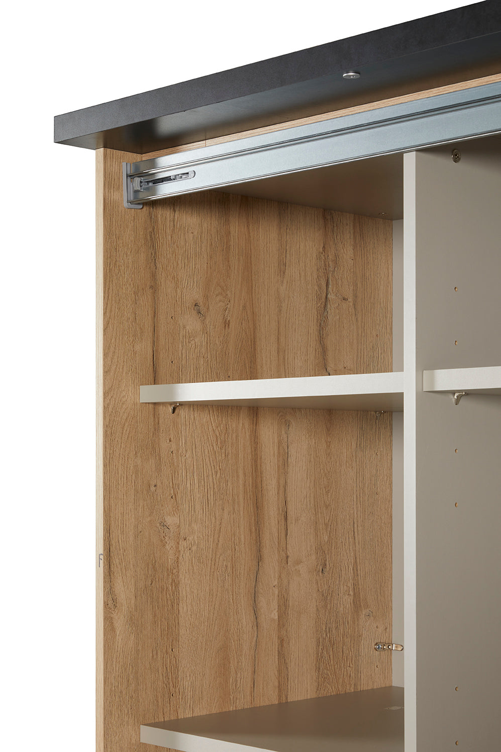GBO - Kleerkast 2 schuifdeuren Phaedra - French oak/ Nox  - 280x221x62cm