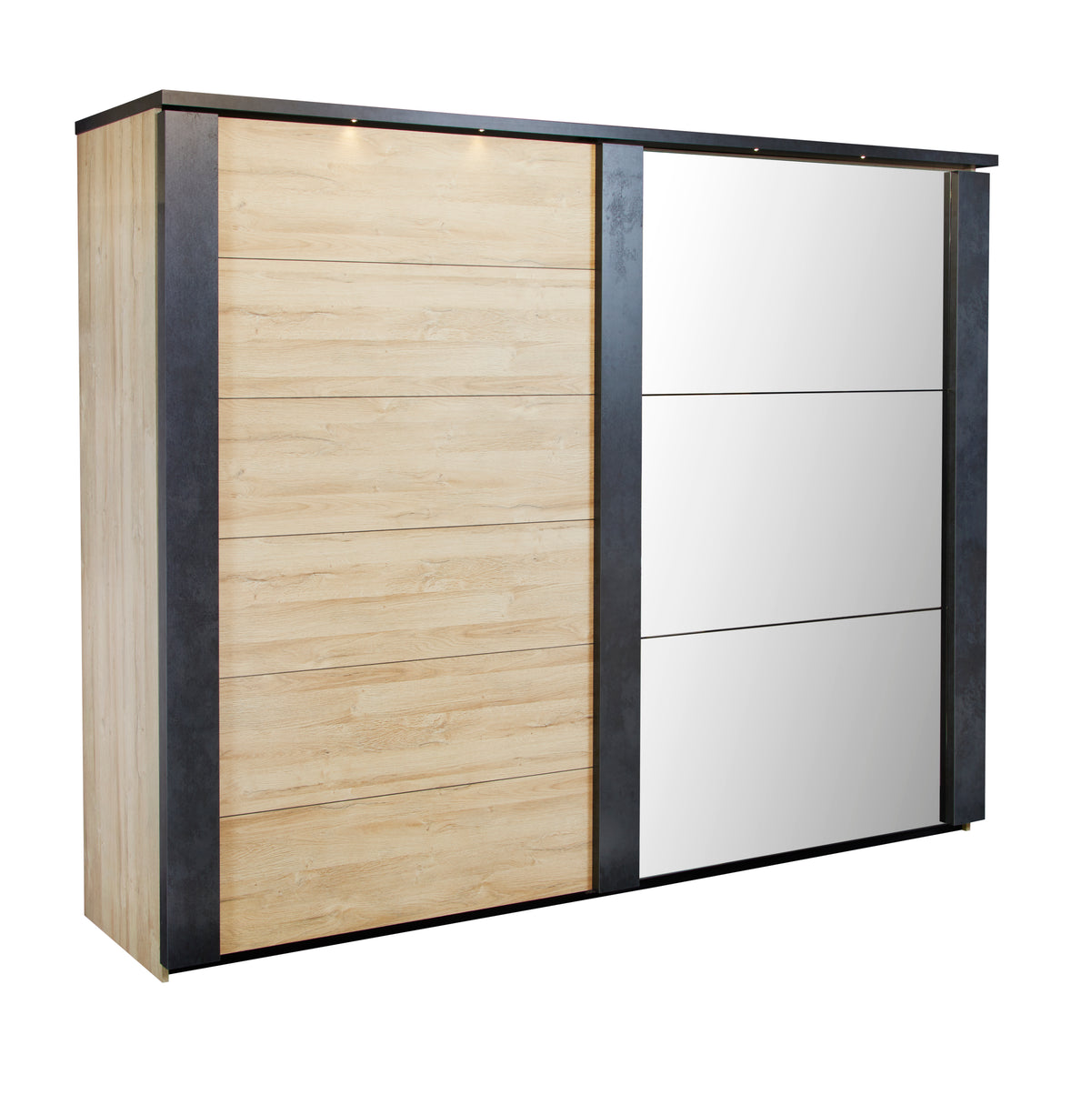 GBO - Slaapkamer Phadra 1 - 4-delige set - French oak + Nox