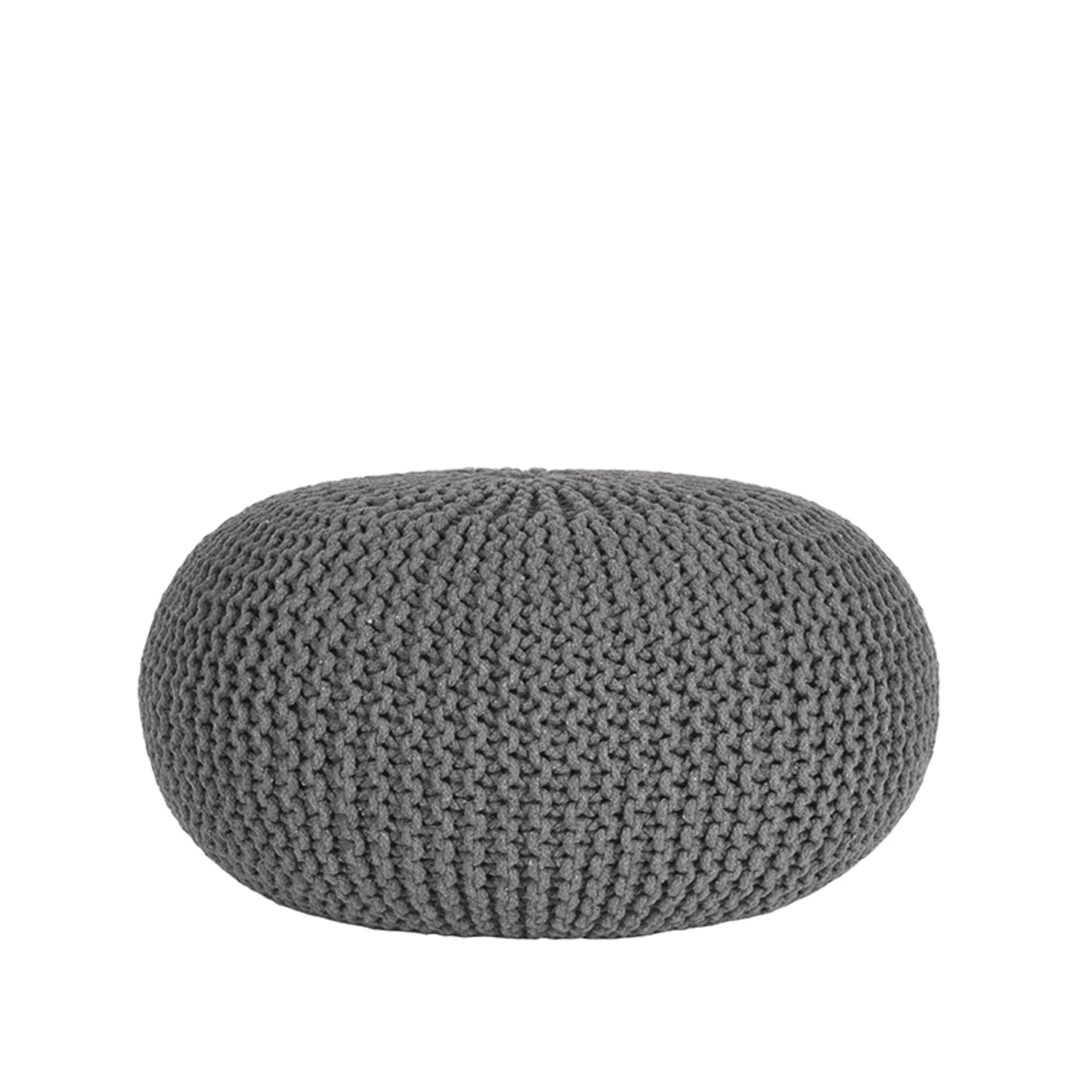 LABEL51 Pouf tricoté - Gris foncé - Coton - G
