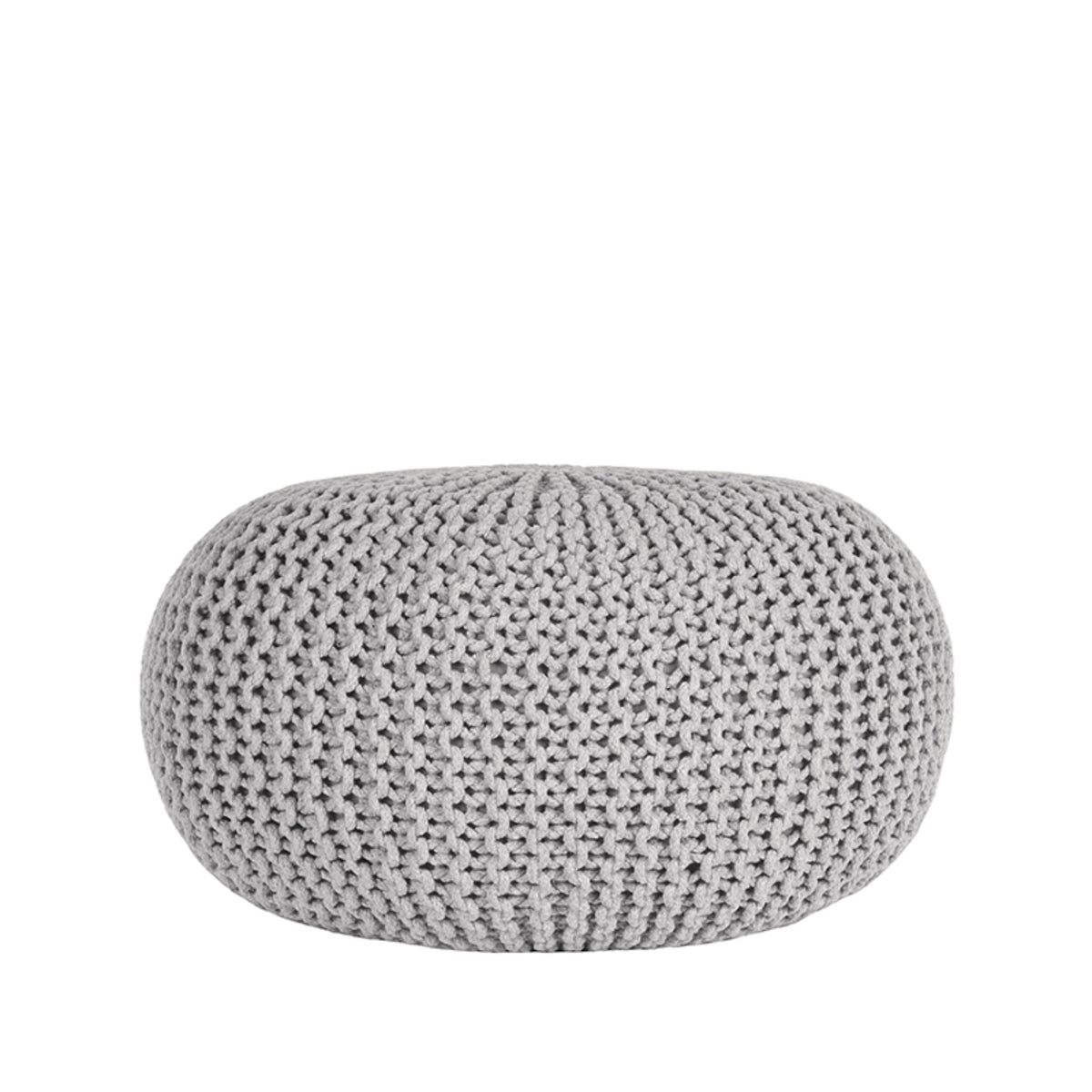 LABEL51 Pouf tricoté - Gris clair - Coton - L