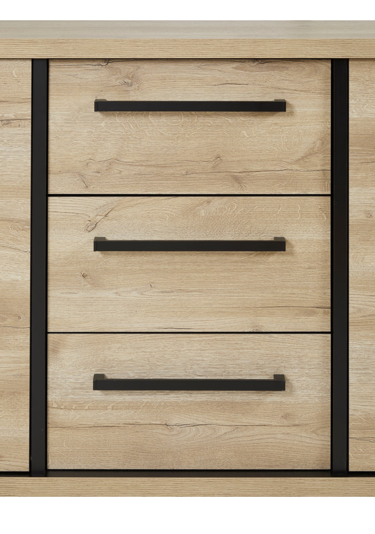 GBO - Dressoir Rico – Arizona oak + nero - 185x90x48 cm