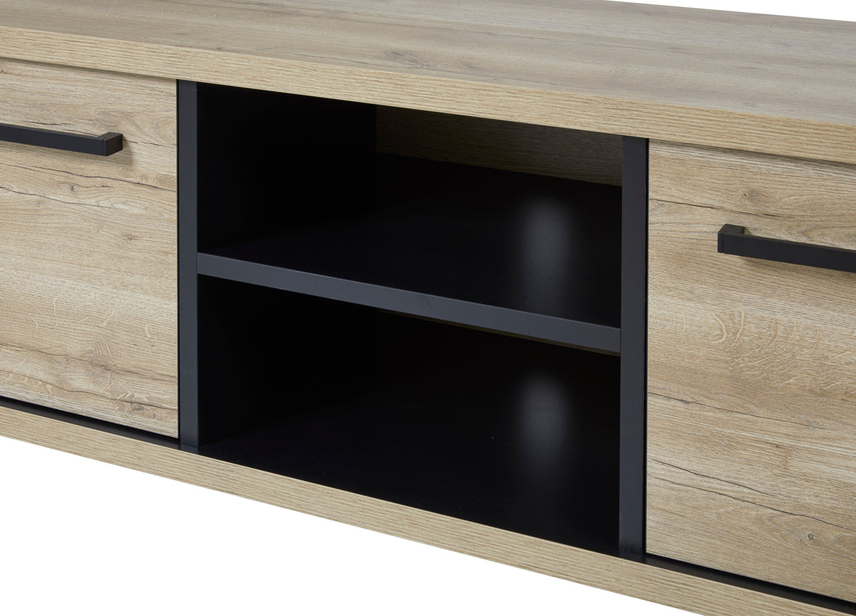 GBO - TV kast Rico – 164 cm – Arizona oak + nero