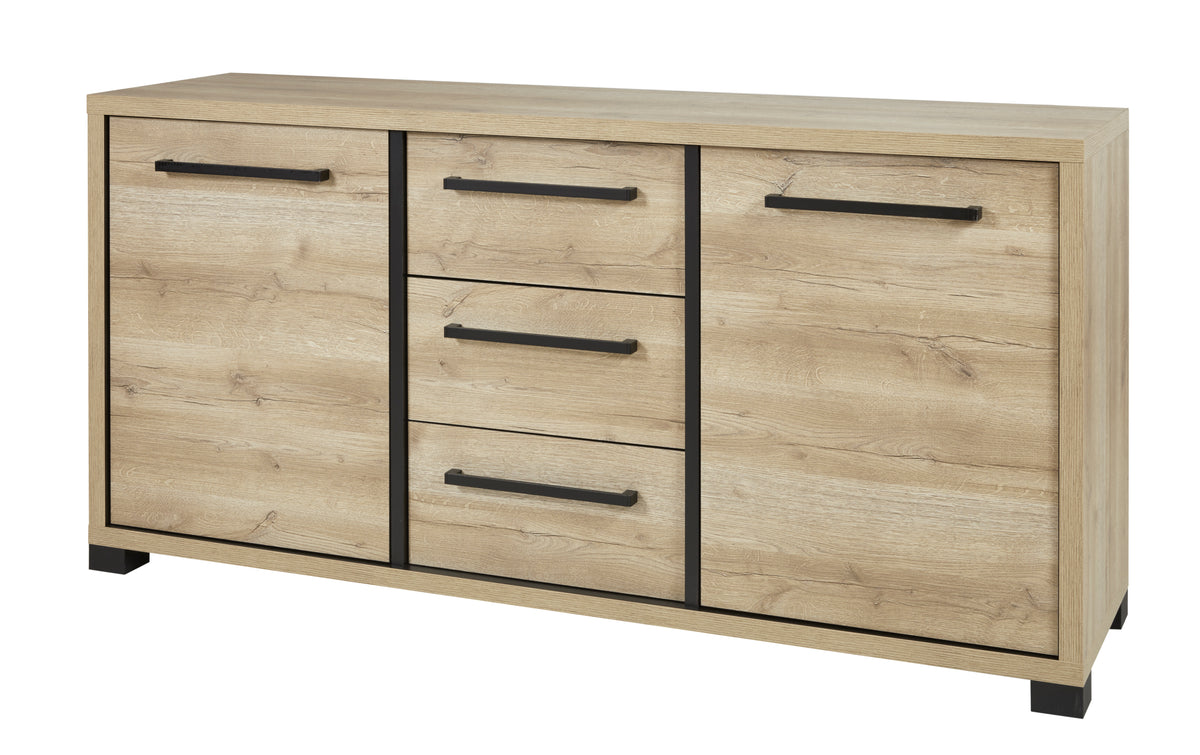 GBO - Dressoir Rico – Arizona oak + nero - 185x90x48 cm