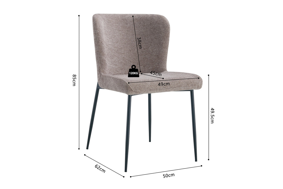 Rousseau - Chaise Lisa - Tissu Sable - 85x50x62 cm