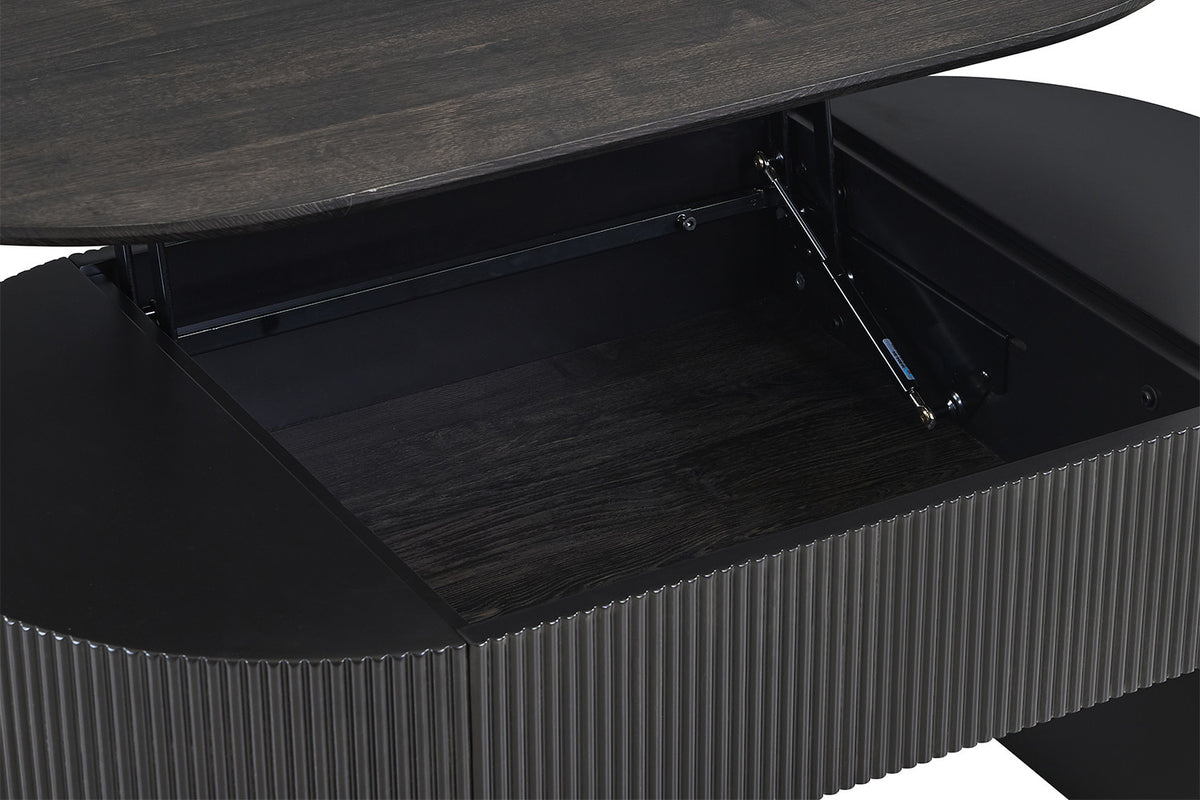 Rousseau - Salontafel Lagos - Lift-top Decor Donkerbruin - 45/62x120x70 cm