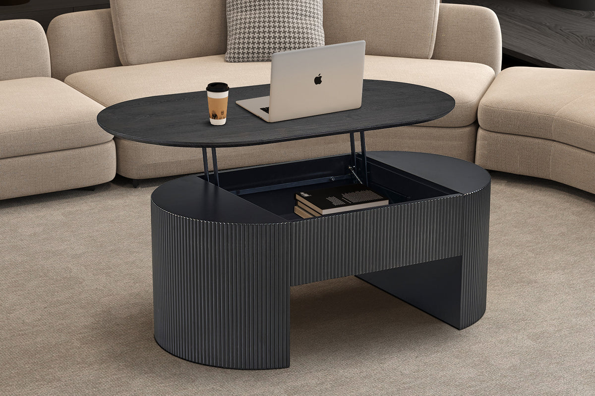 Rousseau - Salontafel Lagos - Lift-top Decor Donkerbruin - 45/62x120x70 cm