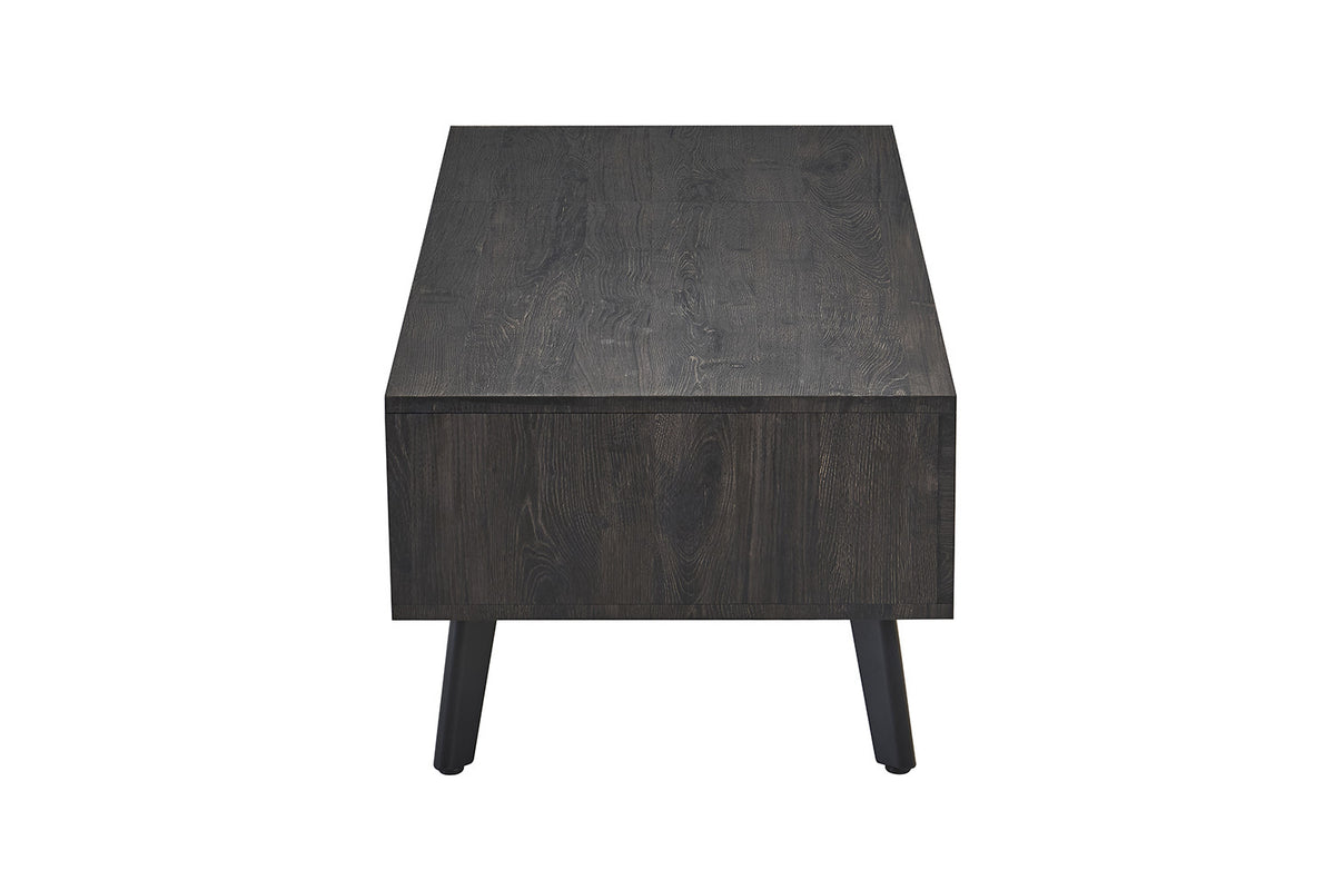 Rousseau - Table basse Justine - Plateau pliant, décor marron foncé - 45/62 x 120 x 60 cm