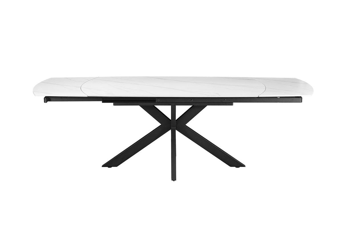 Rousseau - Uitschuifbare tafel Ares - Ovaal -  Steen Wit -  160-240 cm