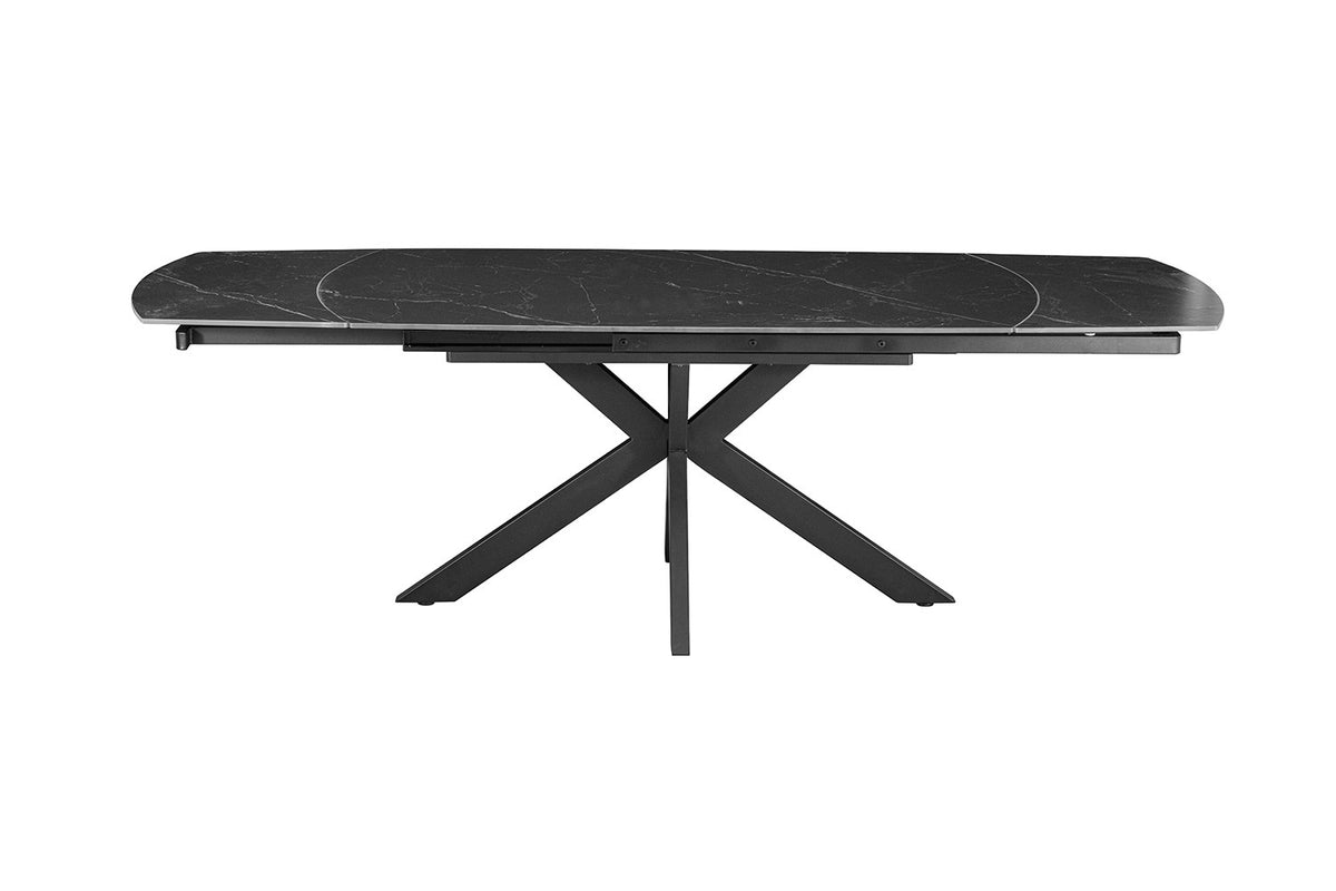 Rousseau - Uitschuifbare tafel Ares - Ovaal -  Steen Zwart - 160-240 cm