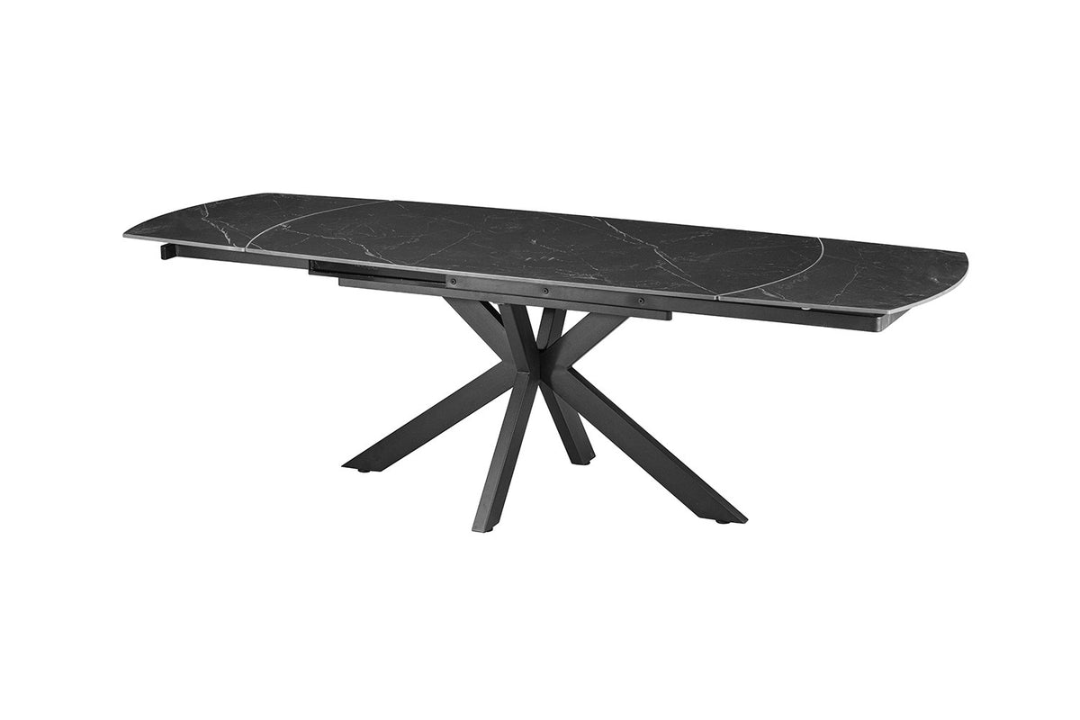 Rousseau - Uitschuifbare tafel Ares - Ovaal -  Steen Zwart - 160-240 cm