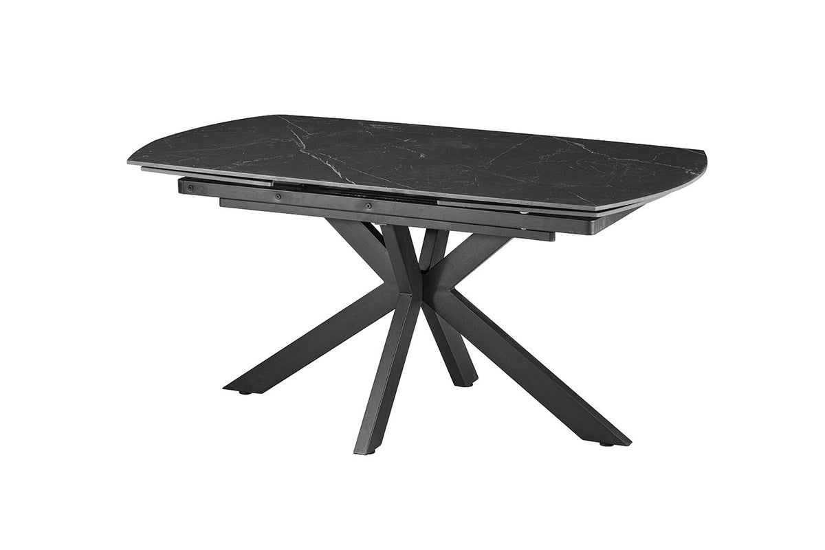 Rousseau - Uitschuifbare tafel Ares - Ovaal -  Steen Zwart - 160-240 cm