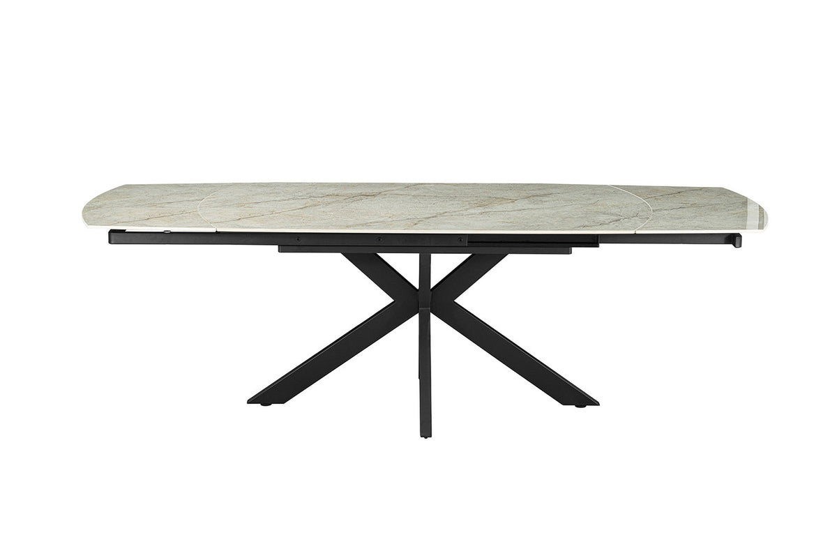 Rousseau - Uitschuifbare tafel Ares - Glanzend Steen Beige - 160-240 cm