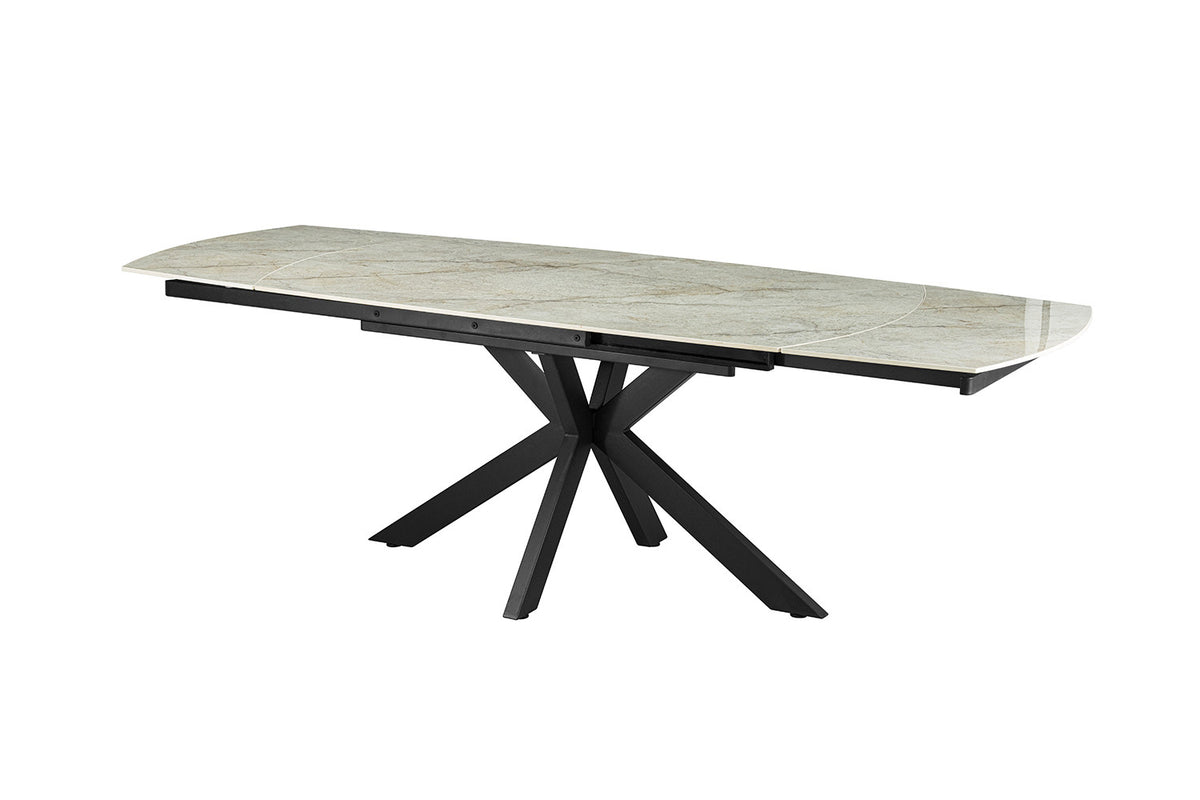 Rousseau - Uitschuifbare tafel Ares - Glanzend Steen Beige - 160-240 cm